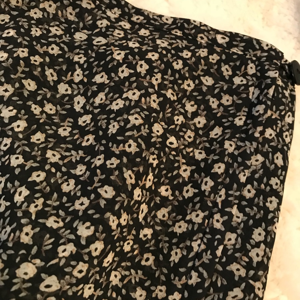 Vintage EXPRESS floral ruffle A-line skirt Sz Sm - Picture 2 of 5